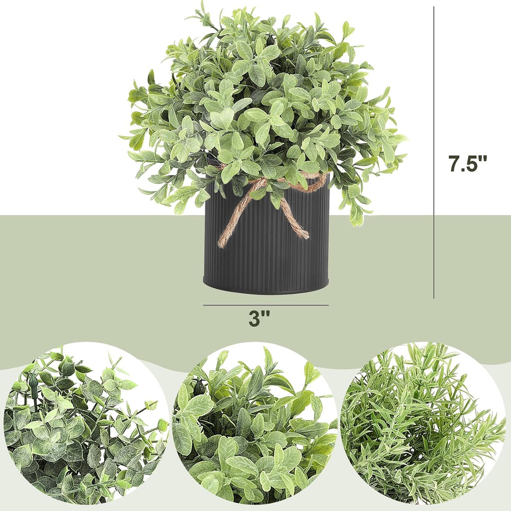 Mkono Small Fake Plants, 3 Pack Faux Plants for Farmhouse Home Decor Indoor