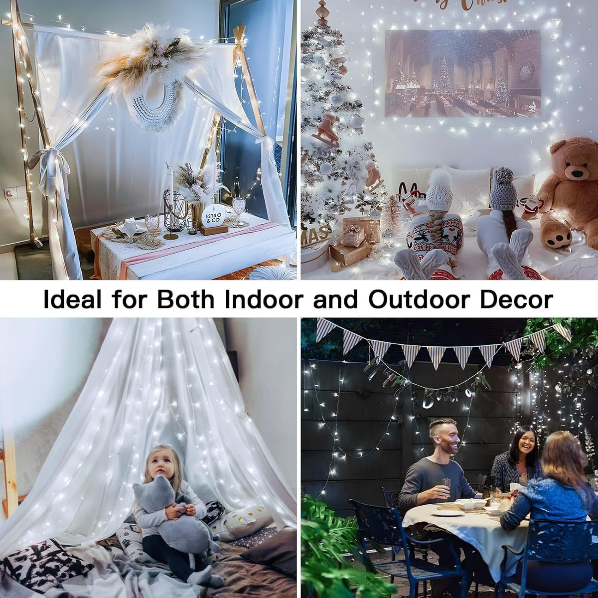 200 LED White String Christmas Lights Outdoor Indoor, 66ft Connectable Stronger Clear Wire, Twinkle Fairy Lights Plug in with Remote for Christmas Tree, Bedroom, Classroom, Holiday Decorations