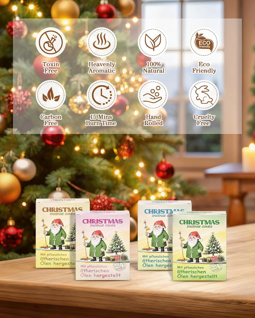 Christmas Incense Cones,Balsam Fir Incense Cone,96 pcs