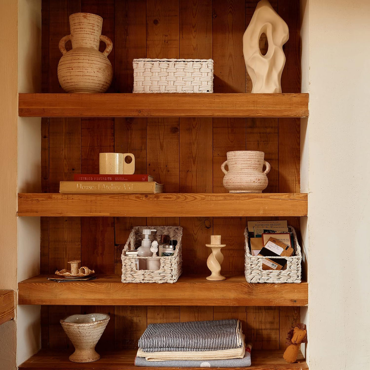 GRANNY SAYS Wicker Baskets with Lids, Woven Storage Basket with Lid