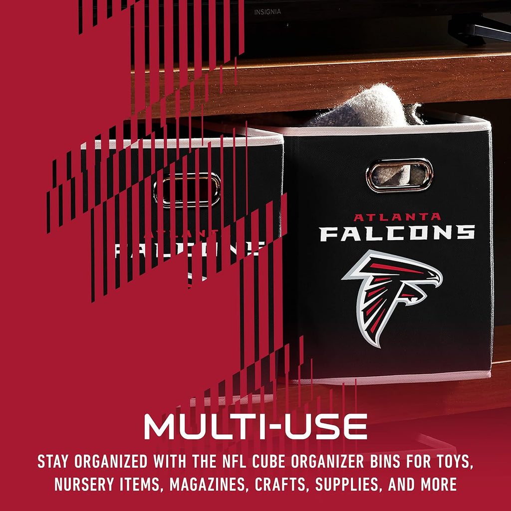 Franklin Sports NFL Atlanta Falcons Collapsible Storage Bin NFL Folding Cube Storage Container Fits Bin Organizers Fabric NFL Team Storage Cubes One Size (Pack of 6)