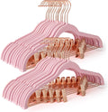 HOUSE DAY Pants Hangers with Clips 24 Pack, with Rose Gold Hook and Clips