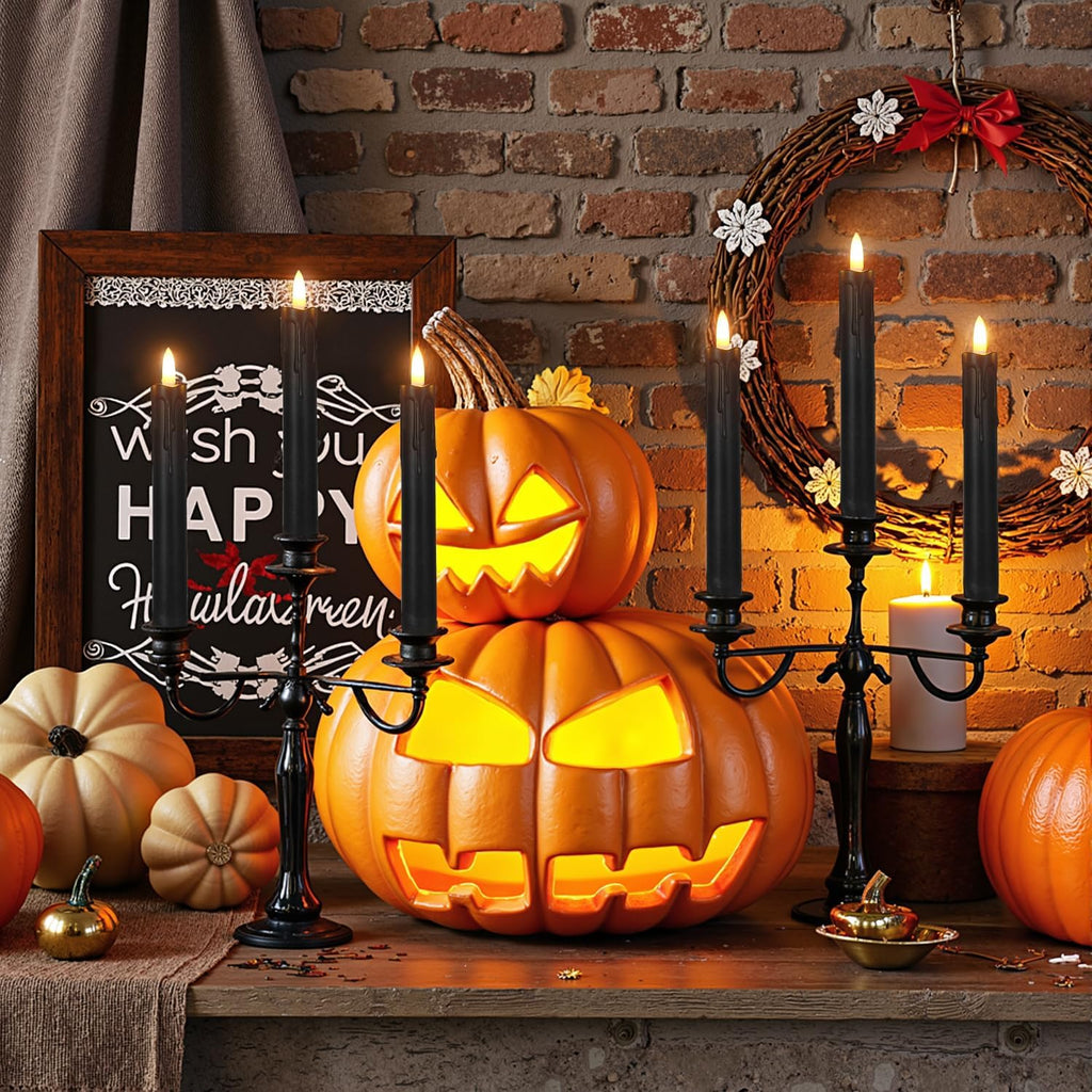Halloween Candles,6.7 Inch Black Set of 6
