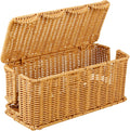 Plastic Rattan Cable Management Box Handmade,Scalloped Cord Hide Basket