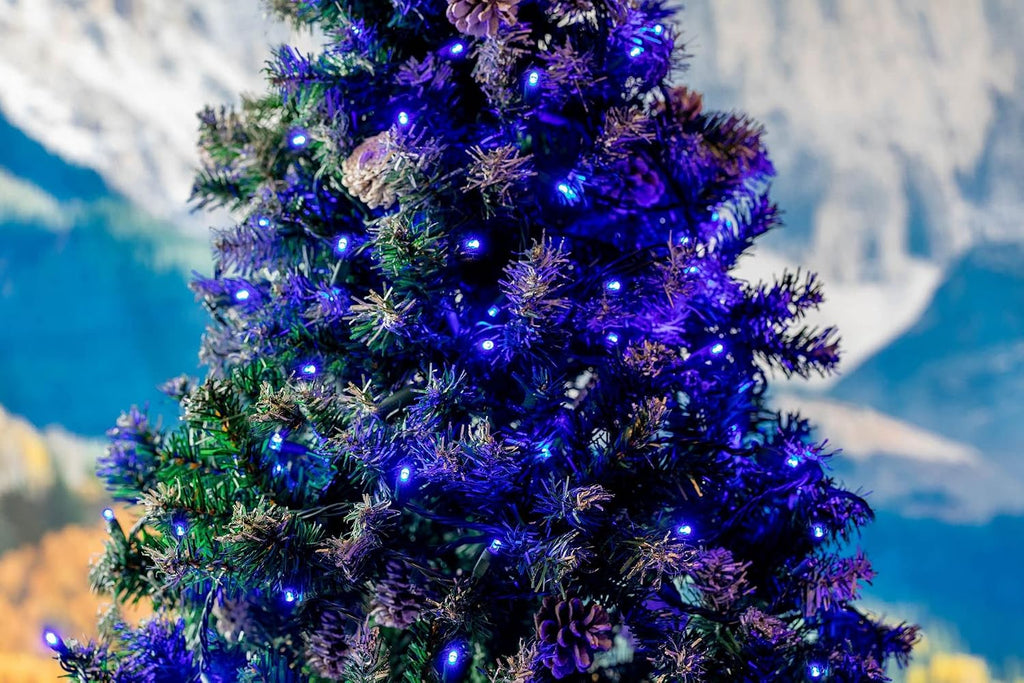 Novelty Lights 25ft 50 LED Blue Christmas Lights, Green Wire String Lights