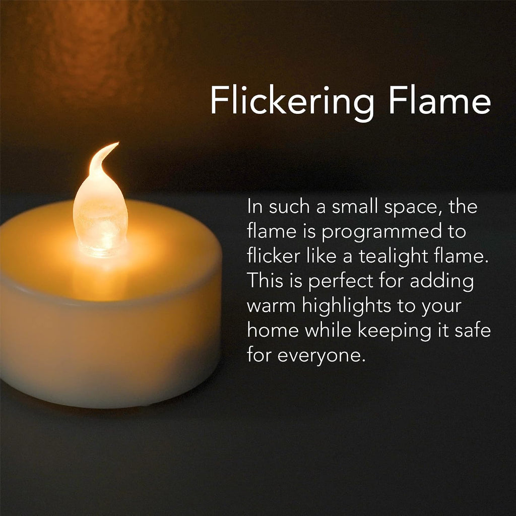 ARORA Flameless Flickering LED Tea Lights Candles Pack of 12, Warm Yellow Votive Battery-Operated Candles for Wedding Anniversary Halloween Christmas