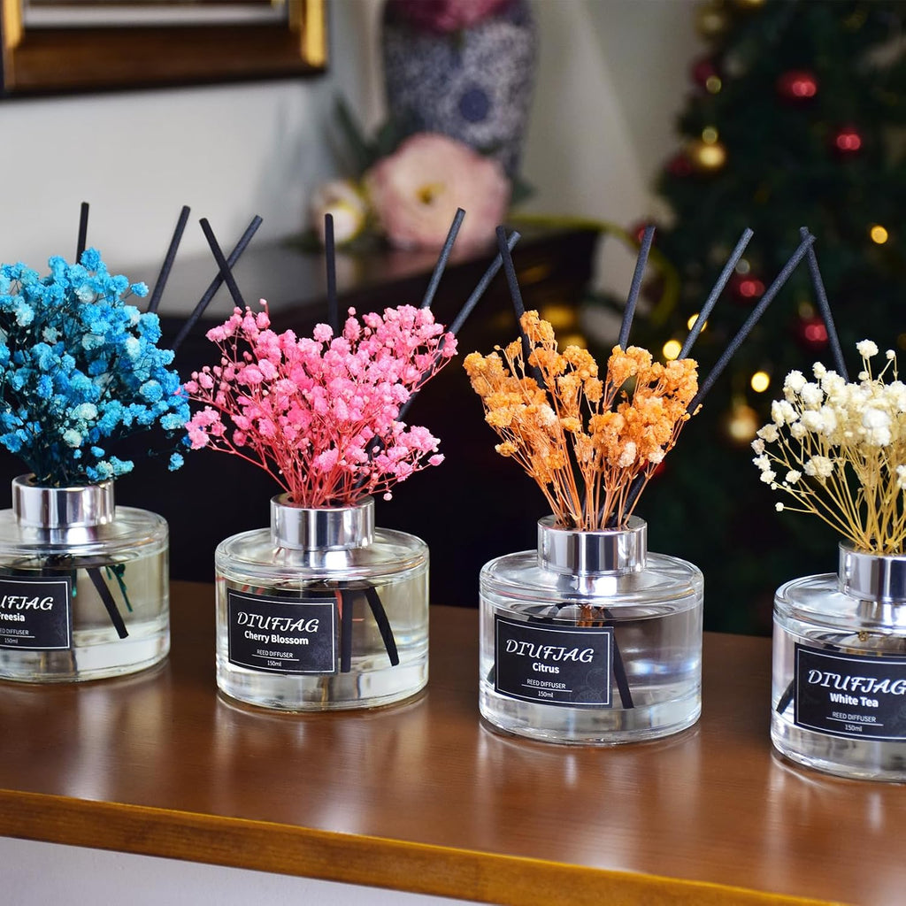 Linen Reed Diffuser Set, 5.07 fl oz Scented Oil Diffuser