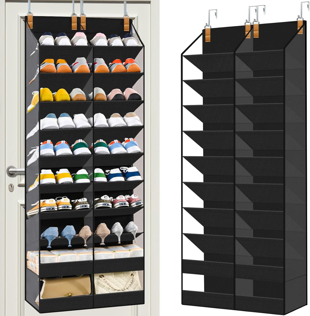 20-30 Pairs Over the Door Shoe Organizer, 10-Tier Hanging Shoe Storage