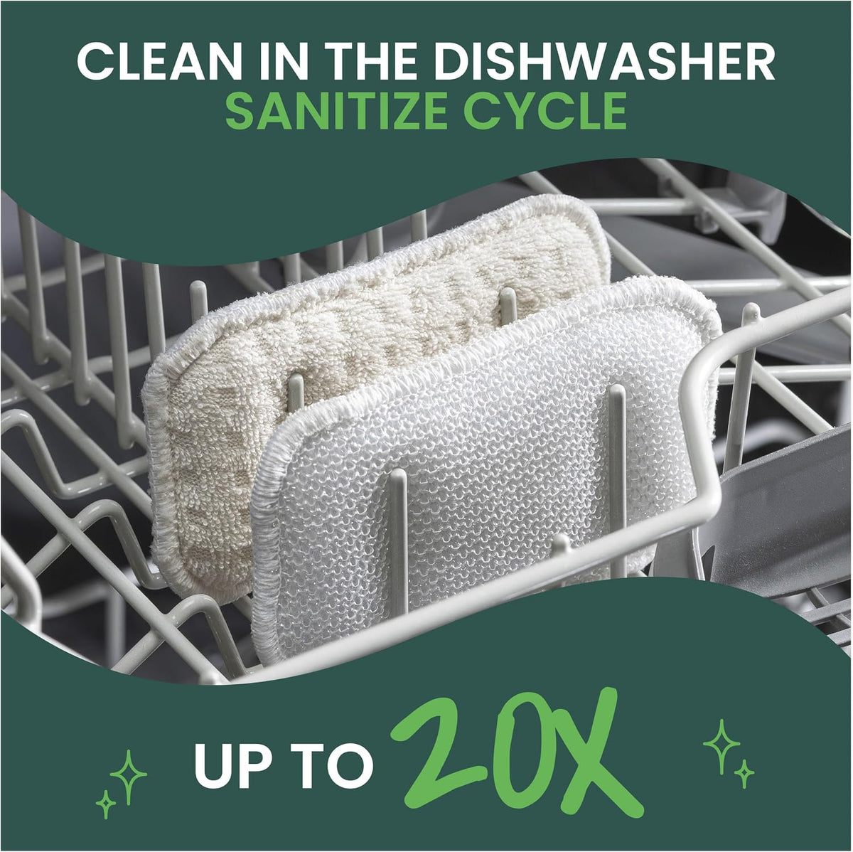 Scotch-Brite Greener Clean Dual Action Scrub & Wipe, Dish Cloth, 2 Pack