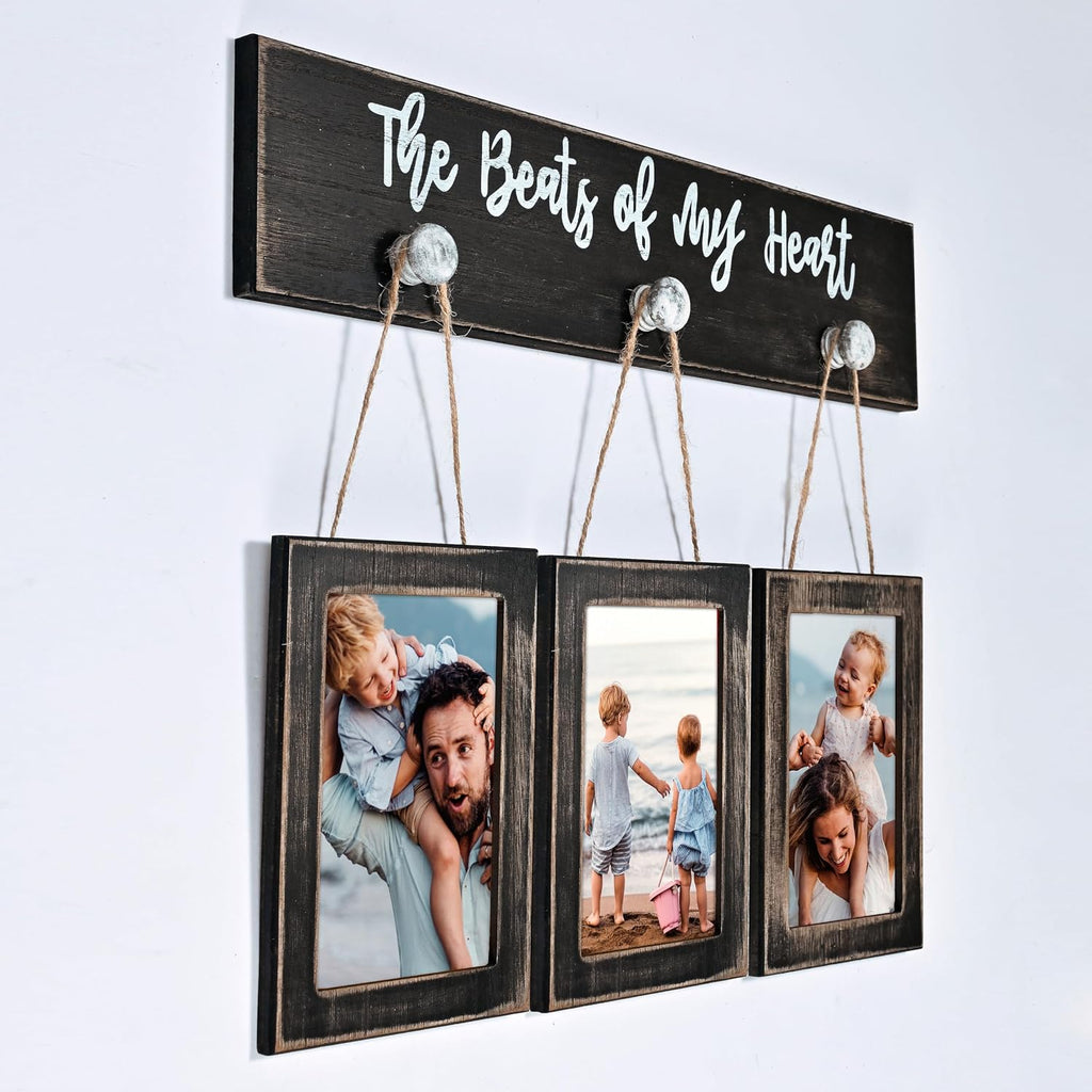 4X6 Picture Frames Collage for Wall Farmhouse Rustic Black Photo Frame