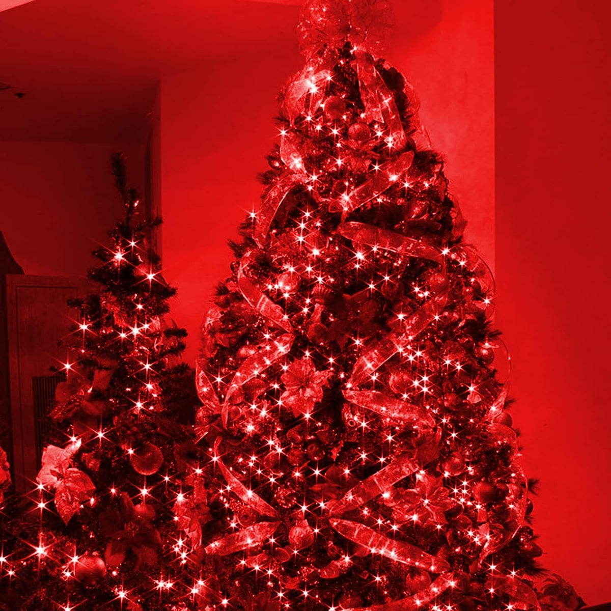 Dazzle Bright Red Christmas Mini String Lights, 20FT 100 Count Incandescent Waterproof Fairy Lights Plug in, Connectable Christmas Decorations for Indoor Outdoor Home Party Garden Yard