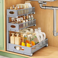 Kitstorack Under Sink Organizer 3-Tier Slide Out Drawer 1-Pack Grey