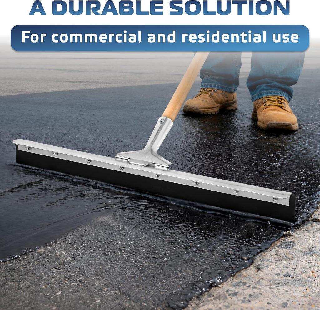 DSV Garage Floor Squeegee 24’’, Neoprene Blade Asphalt Squeegee, Tapered Pole Connection - Handle Sold Separately for Tiles, Concrete and Asphalt