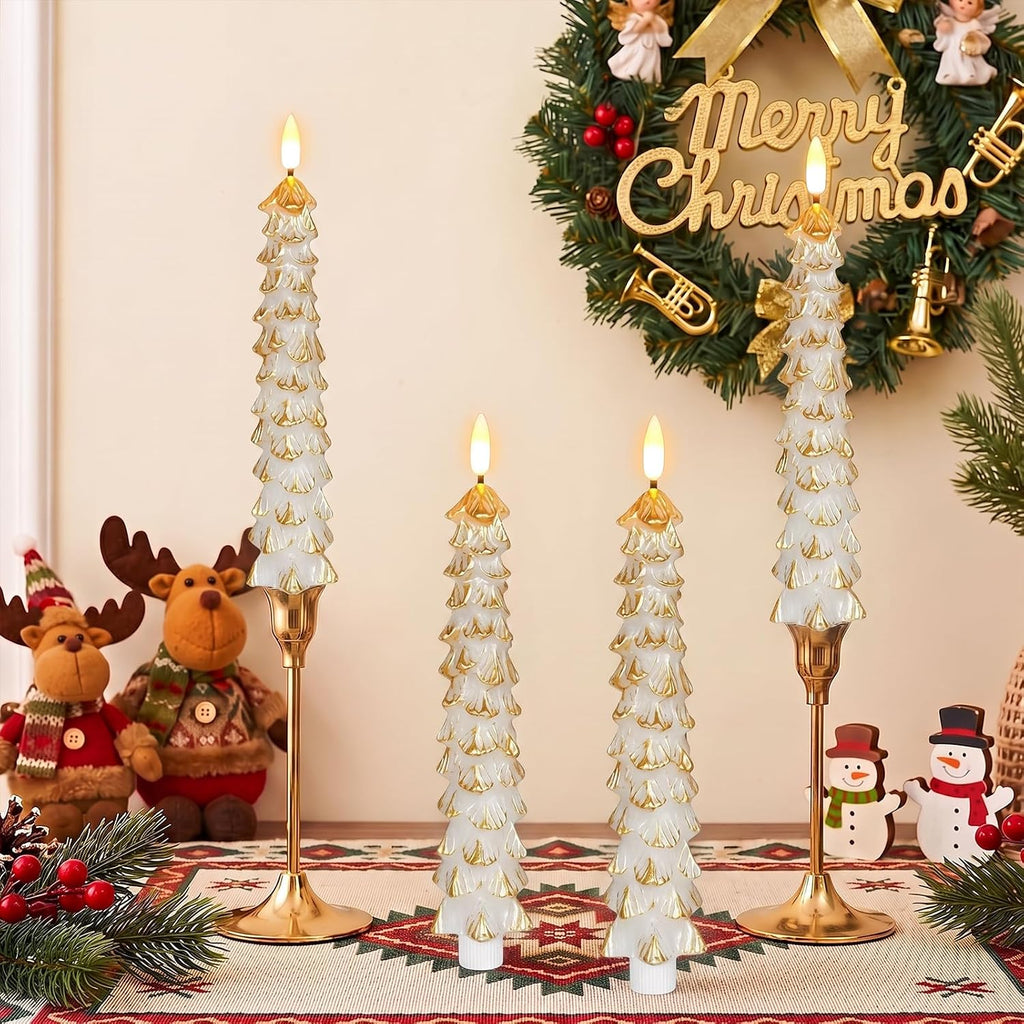 GenSwin Christmas Tree Flameless Taper Candles Battery Operated Remote