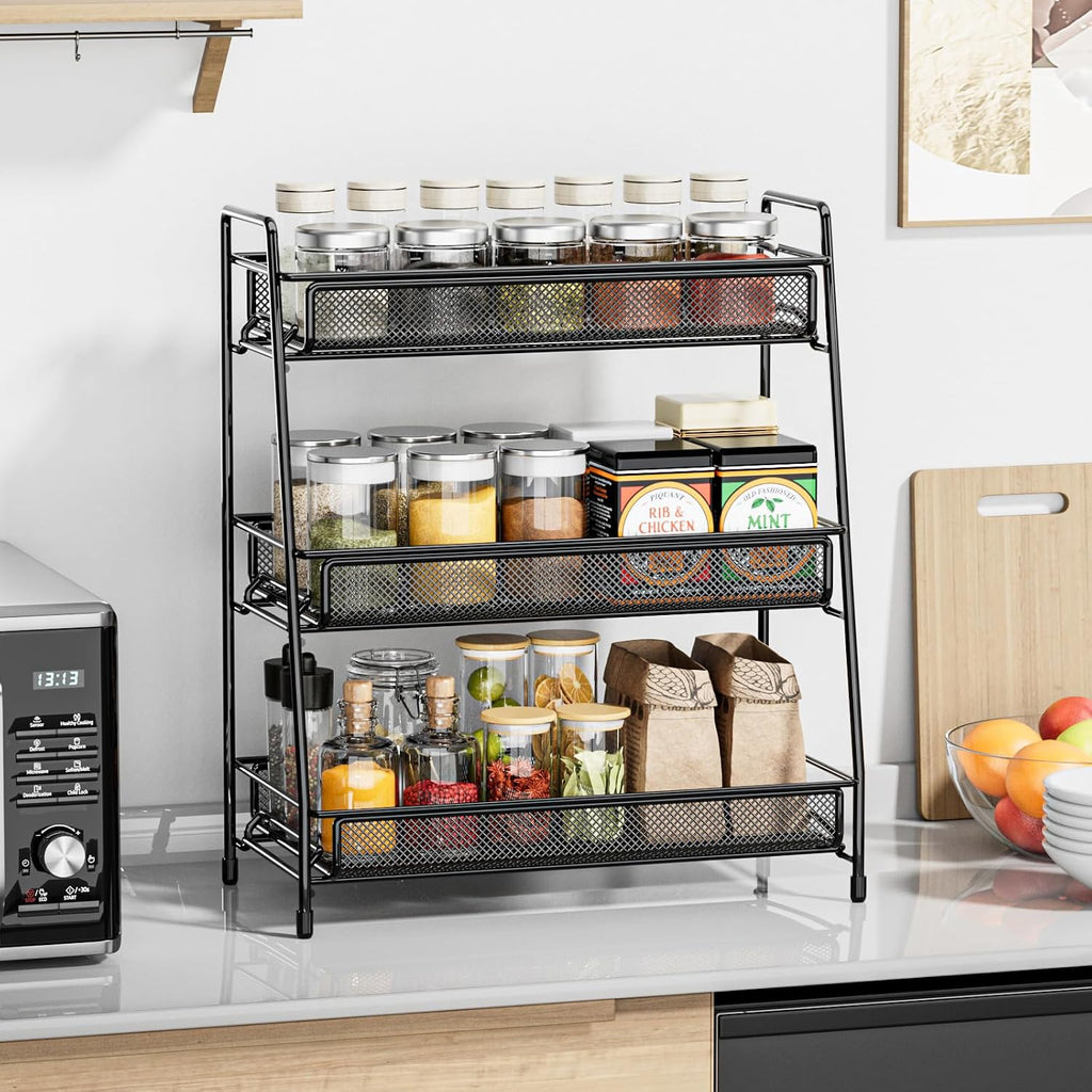 EKNITEY Bathroom Countertop Organizer Rack - 3 Tier Counter Spice Rack