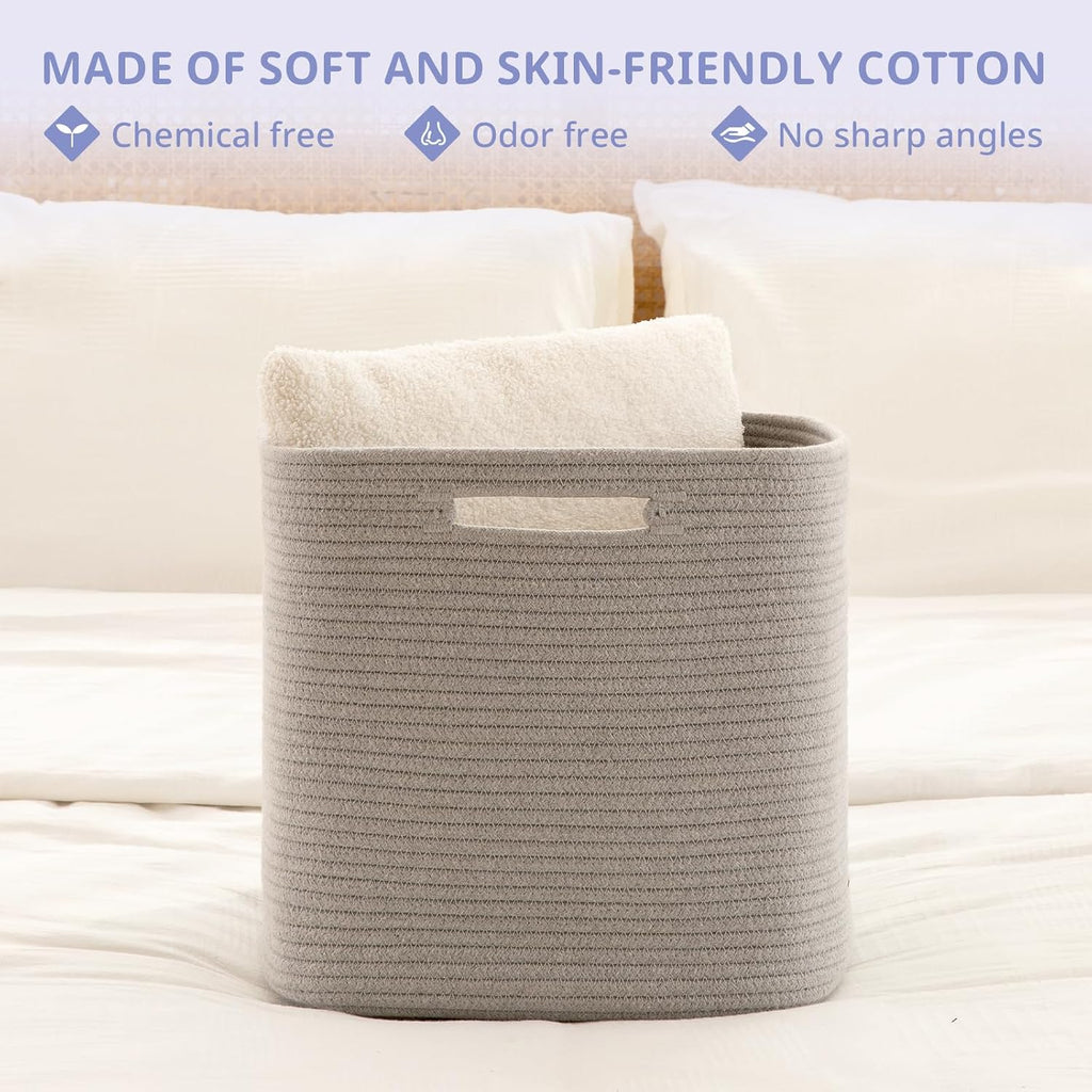 OIAHOMY 2 PACK Cube Storage Bin 13 Inch Collapsible Storage Cube Grey
