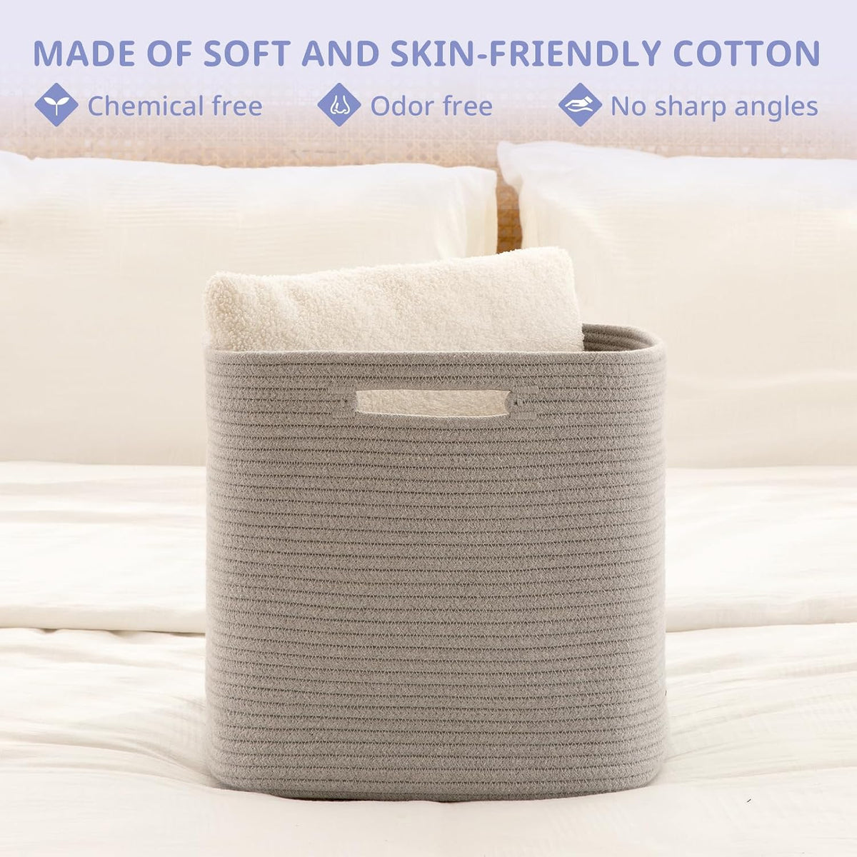 OIAHOMY 2 PACK Cube Storage Bin 13 Inch Collapsible Storage Cube Grey