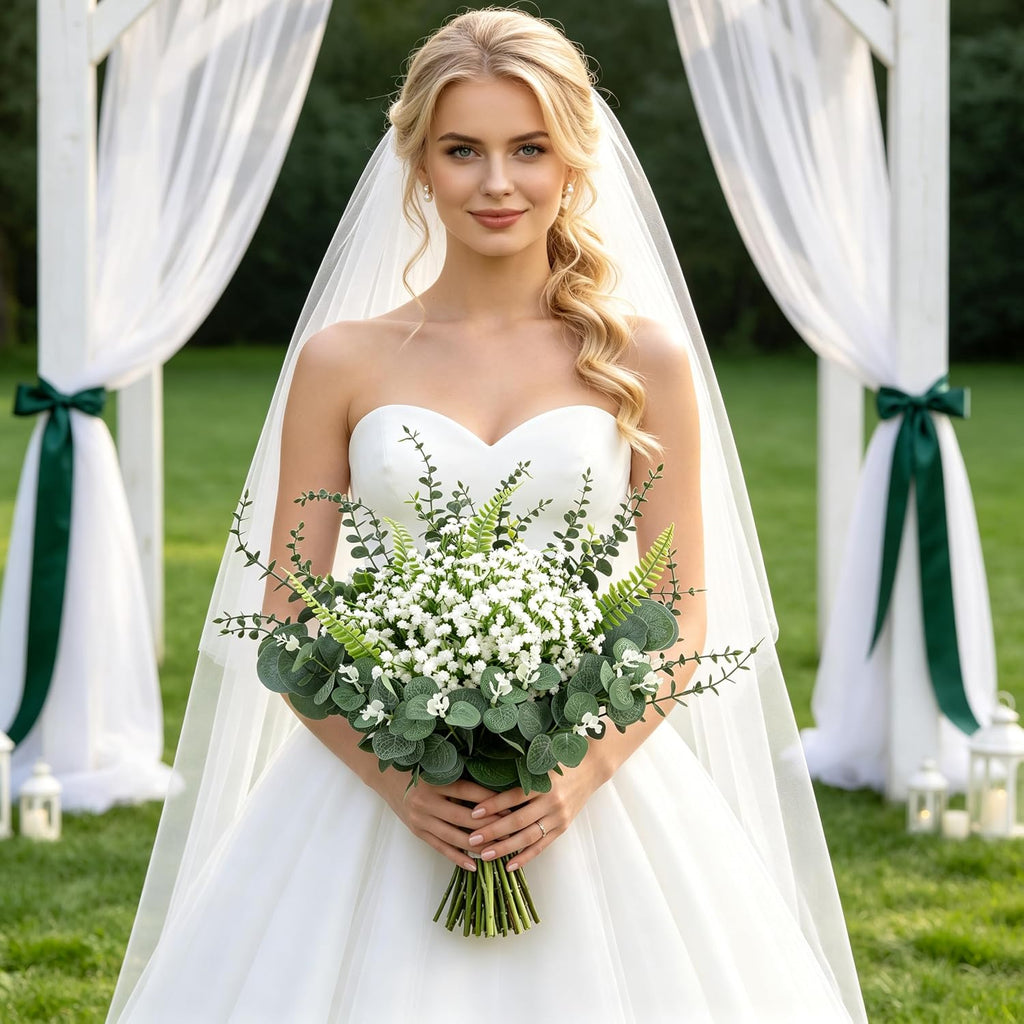 150 Pcs 7 Kinds Mixed Artificial Eucalyptus Leaves Stems Bulk, Fake Greenery Plants Faux Silver Dollar Leaves Babys Breath Flowers for Vase Bouquet Floral Arrangement Centerpiece Home Decor