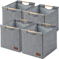 KAKAMAY Cube Storage Bin 13x15x13 Storage Cubes for Kallax 4-Pack Grey