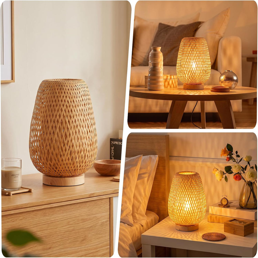 Arturesthome Bamboo Table Light Dimmable Beside Light LED Bulb Included