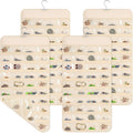 4 Pack Hanging Jewelry Organizer with 80 Clear Pockets, Double-Sided Hanger for Closet Door Wall, Beige Jewelry Holder for Earrings, Necklaces, Bracelets