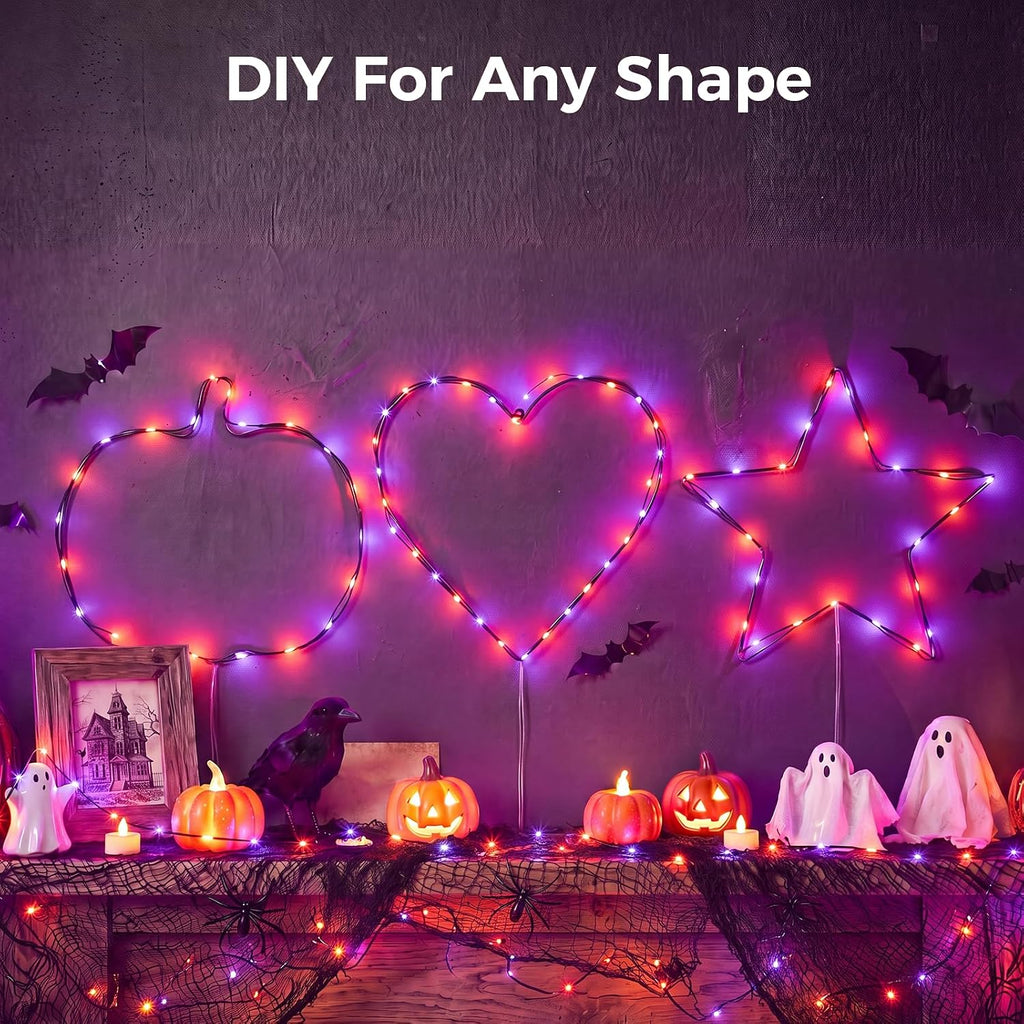 Brightown-Halloween-Fairy-Lights-Purple-Orange, 2Pack 16.4FT 50 LED Lights