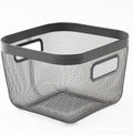AJIODA Metal Mesh Steel Baskets, Household Wire Storage Organizer Bin Garden Harvest Basket Multi-functional Fruit Baskets with Handles for Kitchen Bathroom Picnic Shopping Decor Cabinet Home, Black