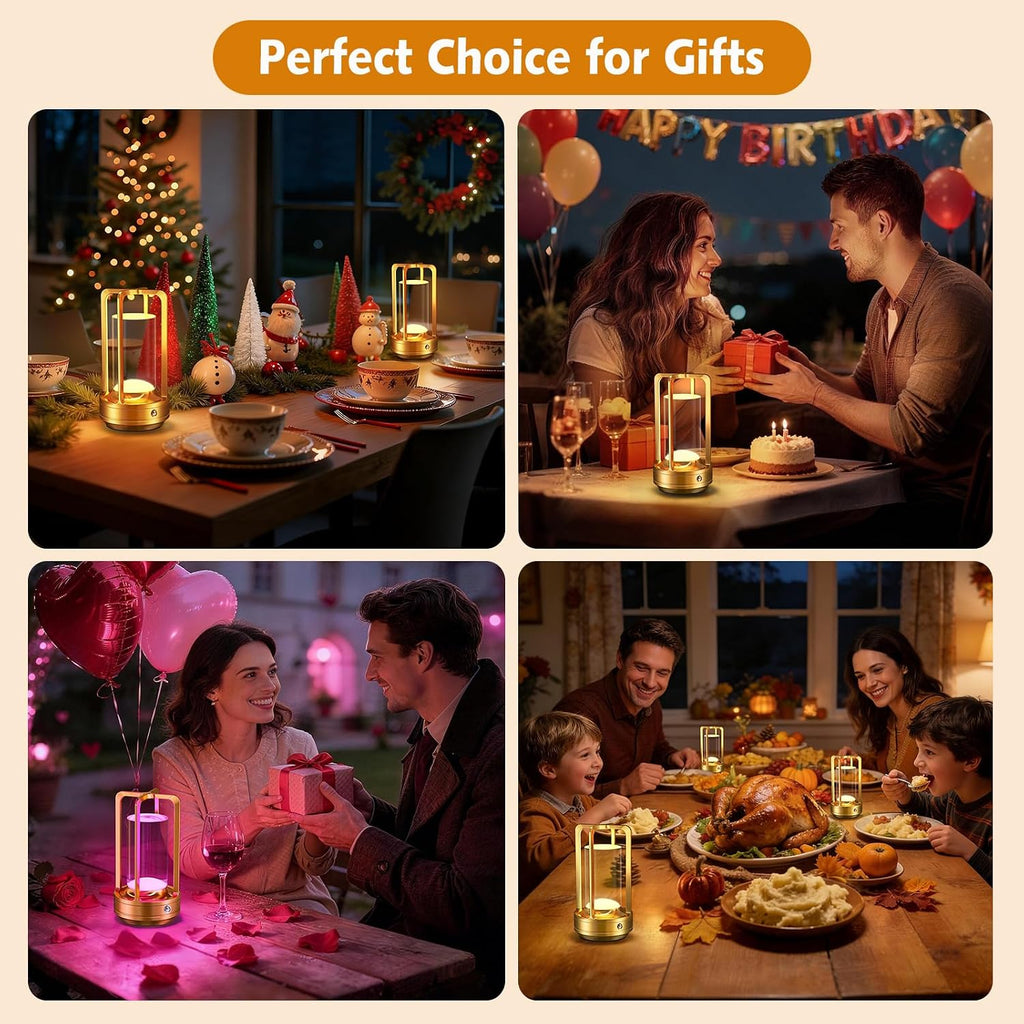 Portable Table Lamp for Outdoor Indoor Cordless Lamp with 10 RGB Colors