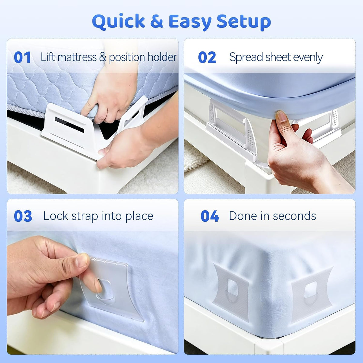 Fitted Sheet Holders for Corners Upgrade Bed Sheet Grippers