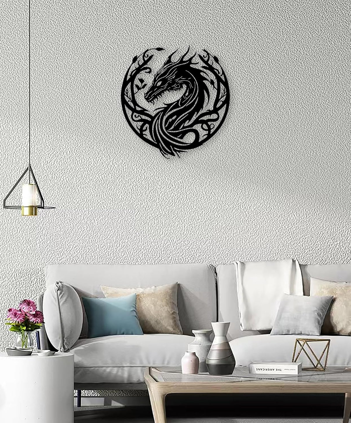 RESACO Metal Dragon Wall Art Dragon Wall Decor Western Room Decor Man Cave Decorative Dragon Head Wall Mount Dragon Lover Gifts