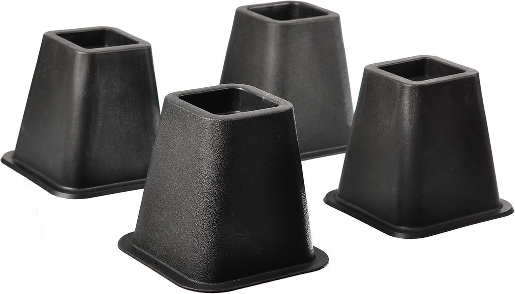 HOME IT 5 to 6-inch Black Bed Risers, Heavy Duty Furniture Risers 4-Pack