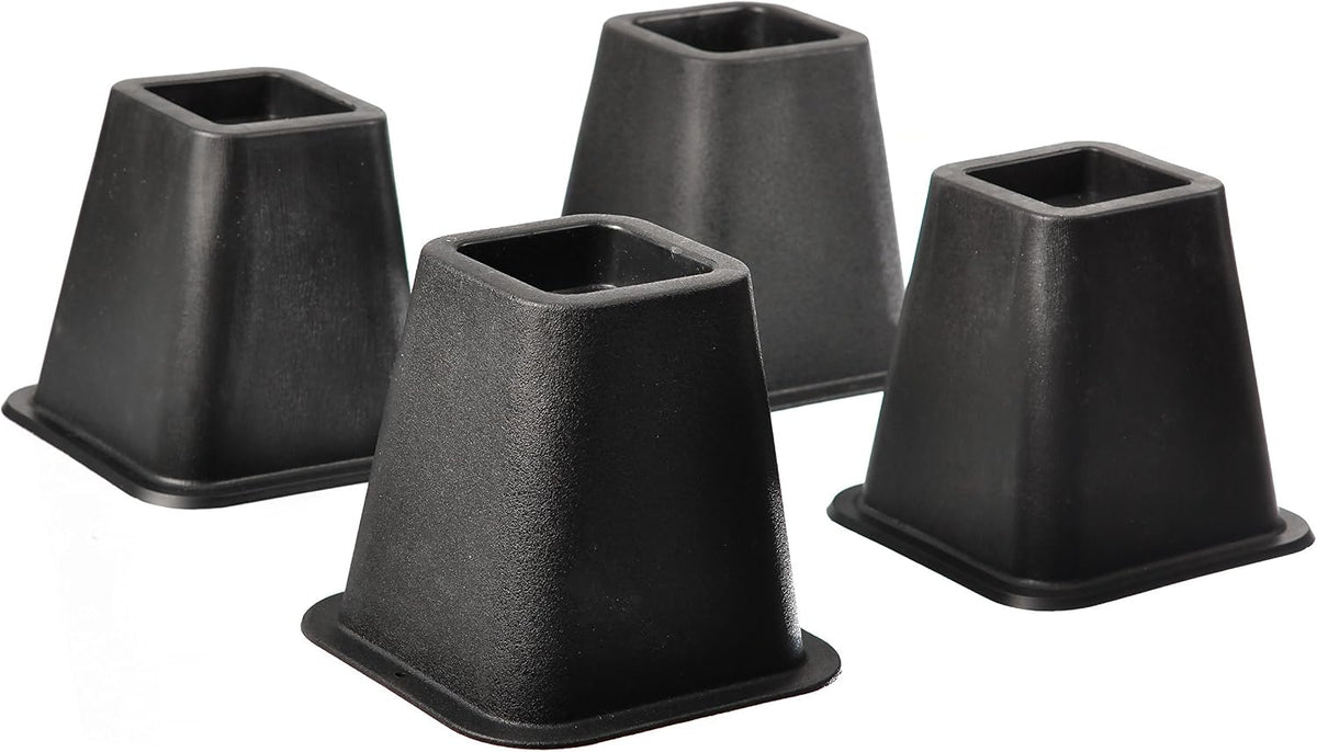 HOME IT 5 to 6-inch Black Bed Risers, Heavy Duty Furniture Risers 4-Pack