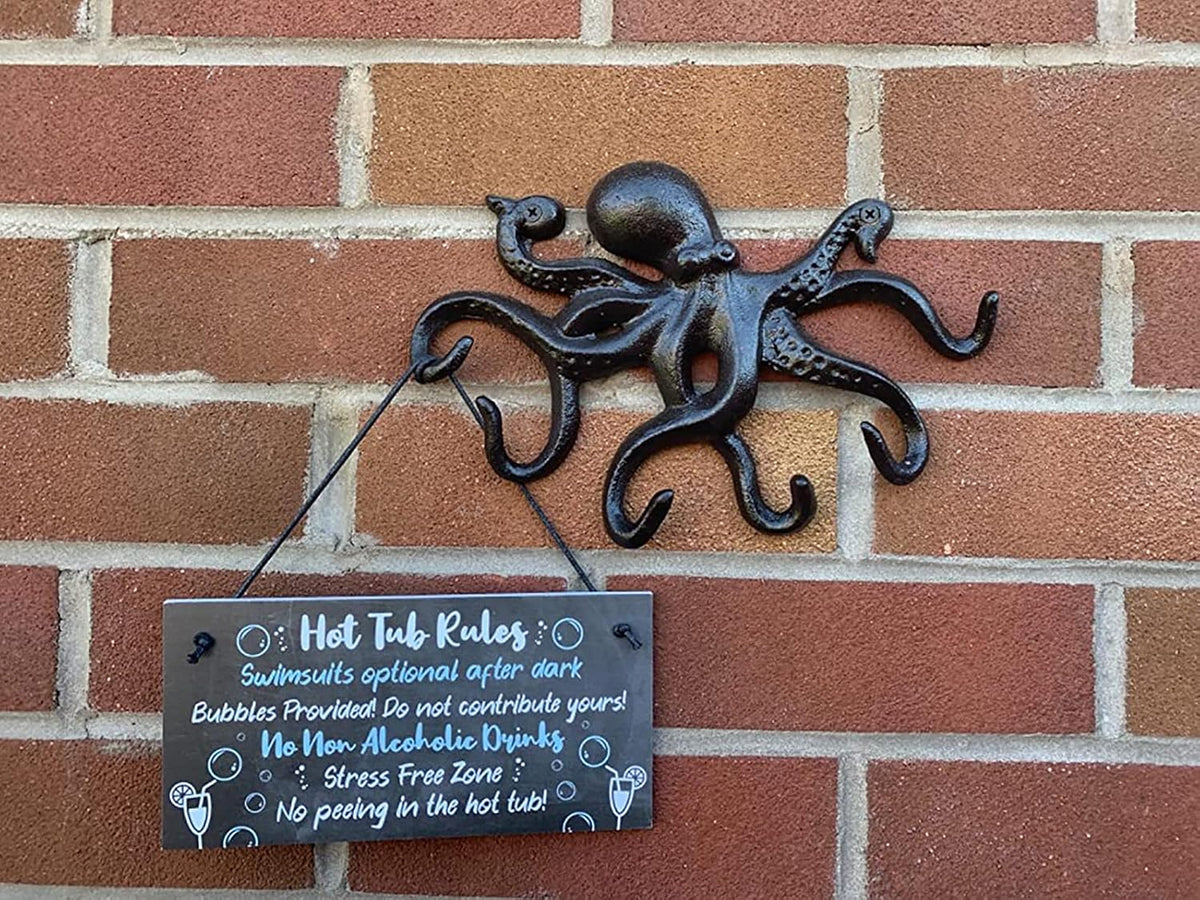 Octopus Coat Hook, Wall Mounted Key Holder, 2Pcs, Black