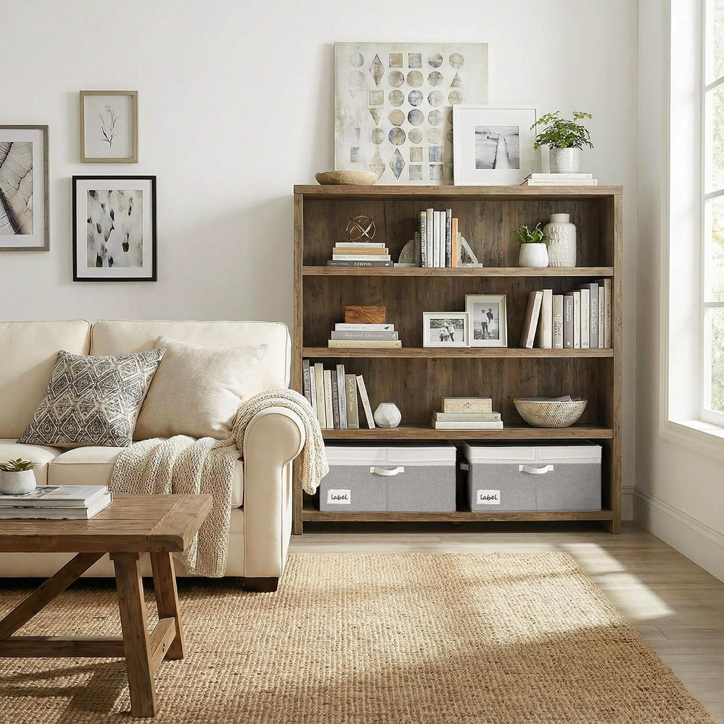 GRANNY SAYS Extra Large Storage Bins with Lids, Closet Bins, Gray & White