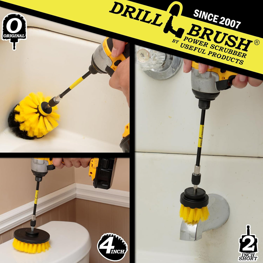 Bathroom Scrubber Brushes - Drill Scrub Brush Attachment - Bathroom Mirror