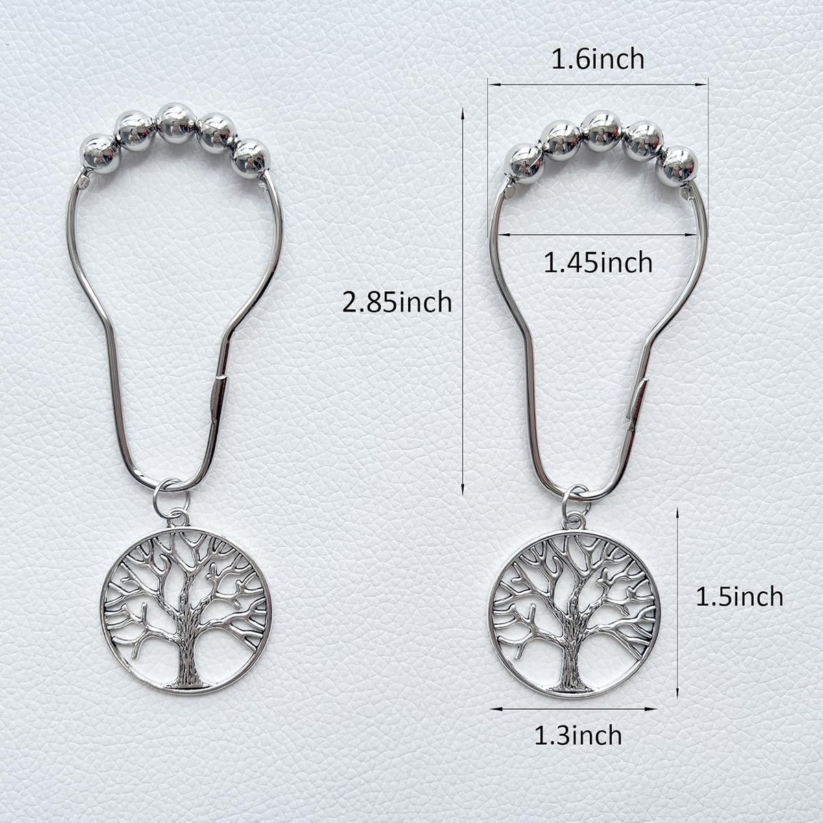 Tree of Life Shower Curtain Hooks Set of 12, Rust Proof Shower Curtain Rings for Bathroom, Metal Decorative Shower Curtain Hangers Bathroom Accessories