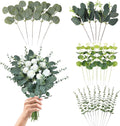 Eucalyptus Leaves Stems 30 PCS, 4 Kinds Mixed Artificial Greenery Stems for Wedding Decor Vase Floral Arrangement Centerpiece