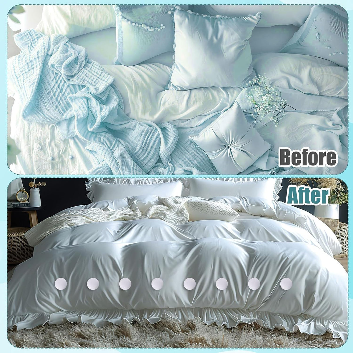 Gosknor 8pcs Comforter Clips, Anti-Slip Duvet Pin Duvet Clips