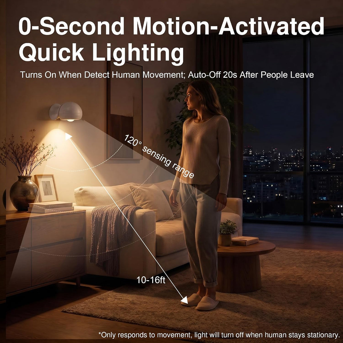 Rechargeable Night Light with Motion Sensor, 1200mAh+AAA Battery Dual-Use, Dimmable 3-Color Temperatures, 360° Magnetic Detachable Night Light for Hallway Bathroom Bedroom Stairs Closet