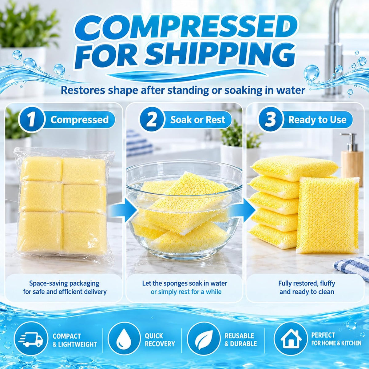 MAQIHAN Sponges Kitchen Scrubbing Pad - 9PCS All-Purpose Scrubbing Sponges