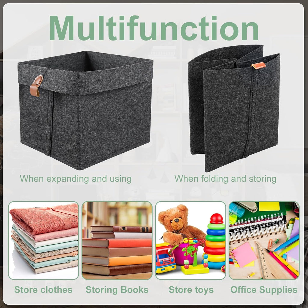 6Pcs Storage Cubes Felt Fabric Cube Storage Bin,9x9x10inch Cloth Cube Storage Bins Felt Storage Cubes 12L Foldable Fabric Storage Baskets Cubby Storage Organizer Cubes for Organizing Clothes Toys