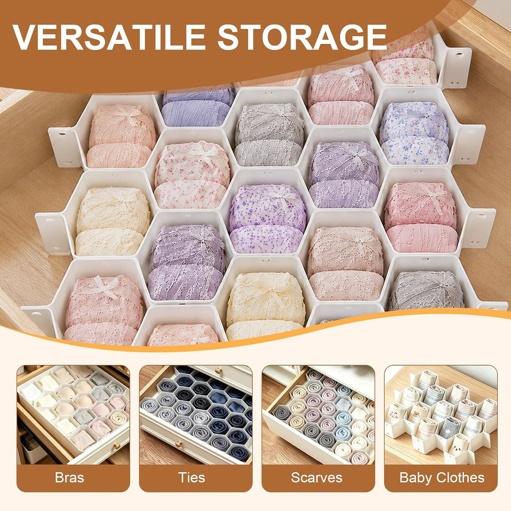 Panties Organizer for Drawer, Honeycomb Cell Divider