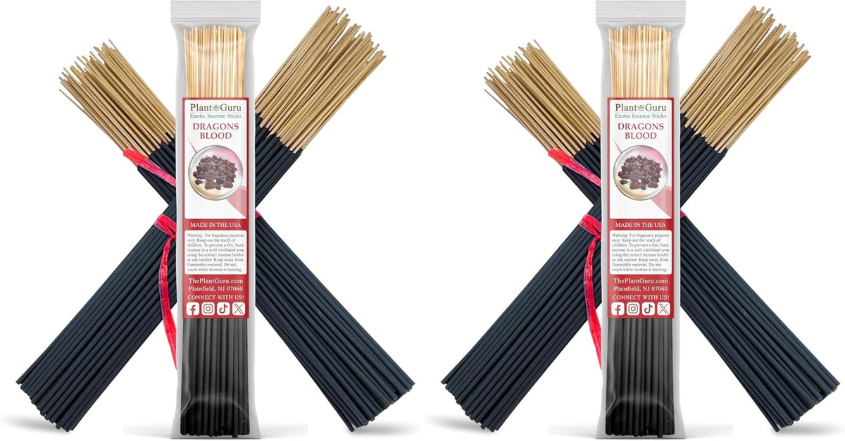 Dragons Blood Exotic Incense Sticks 11 Inch - Bulk 1 Bundle 85 to 100 Sticks - Natural 11" Long Lasting Aroma that Burns for 45 to 60 Minutes. (Pack of 2)