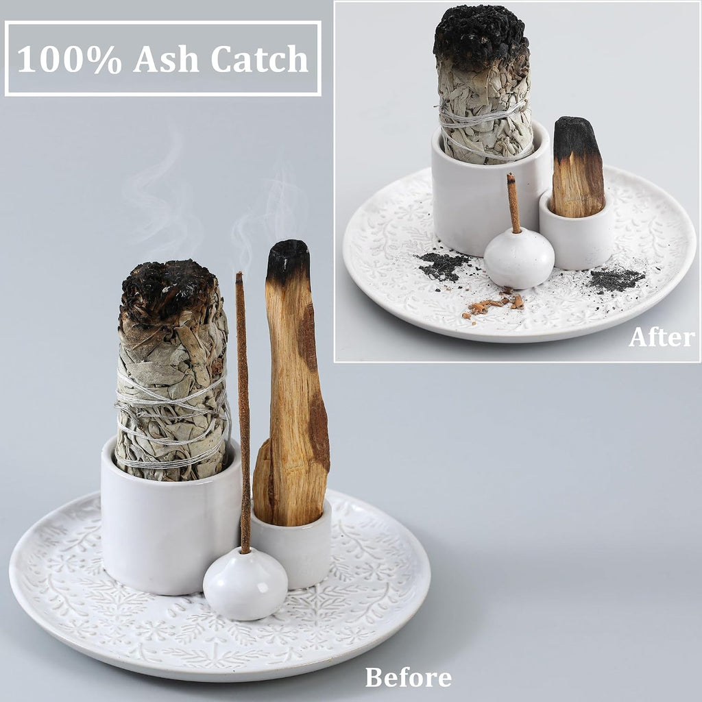 5 in 1 Incense Holder Burner for Sticks Palo Santo Sage Candle