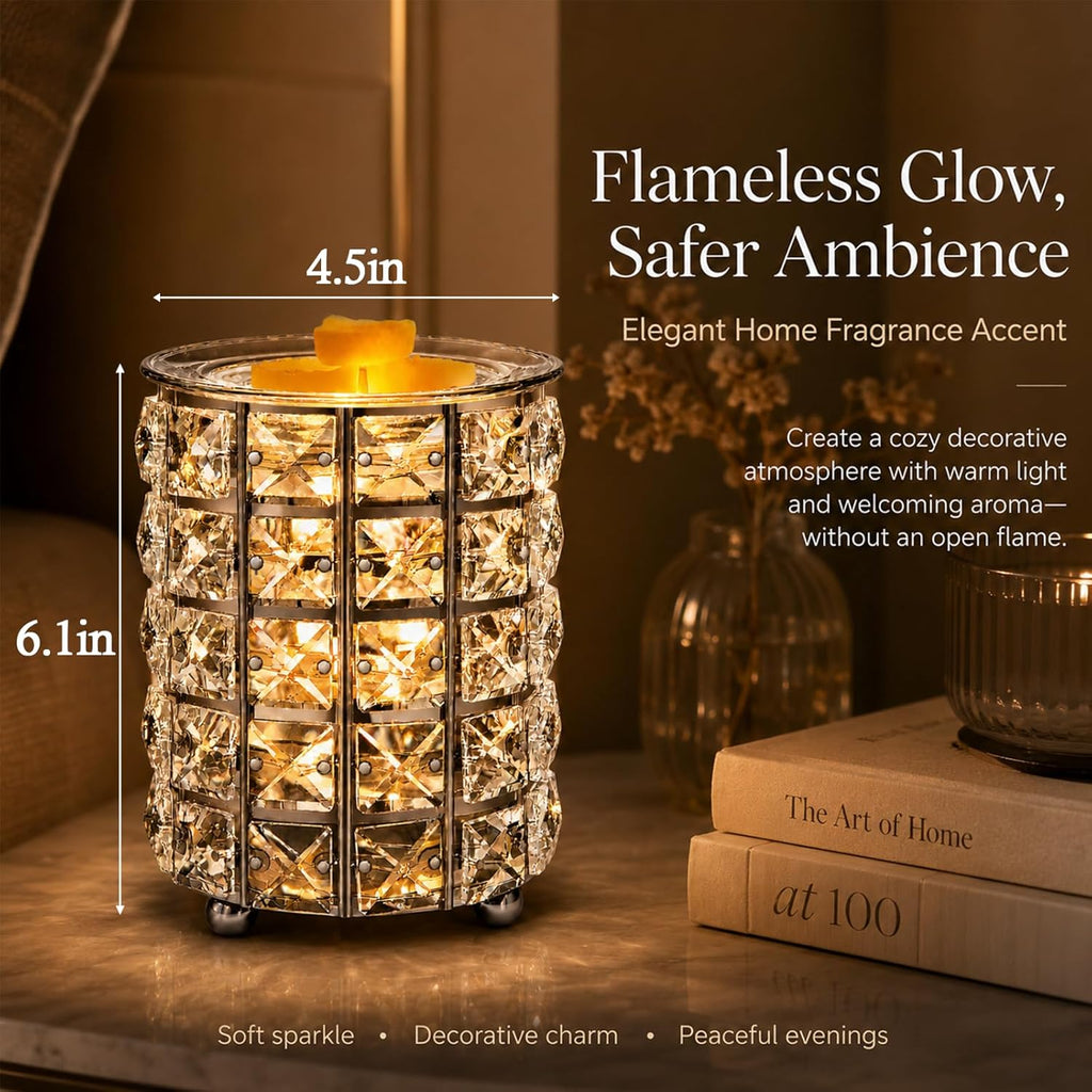 Wax Warmer, Wrought Iron Crystal Wax Melt Warmer Electric Oil Burner