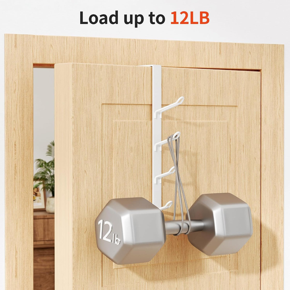 niffgaff 8 Hook Over The Door Hooks, Vertical Over The Door Towel Hook, Over Door Hook, Over The Door Hanger, for Towel and Clothes Hangers, White, 2 Pack,12.28“,for 1.7'' Door