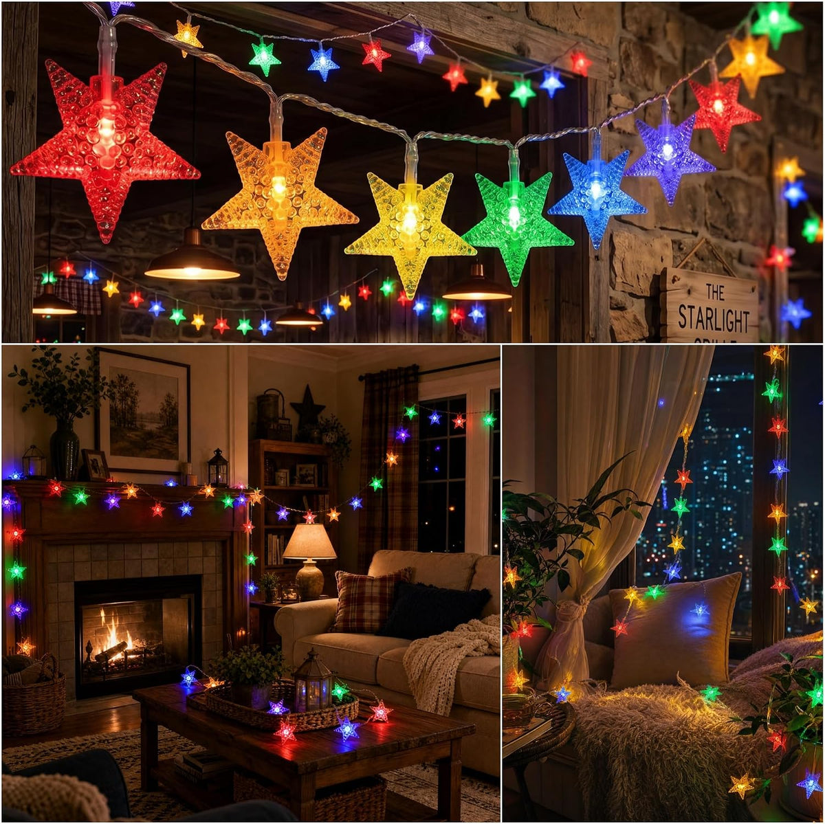 ITICdecor Battery Operated Star Lights 15FT 30LED Multicolor