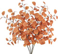 4Pcs Artificial Eucalyptus Leaves Stems 33.8‘’ Eucalyptus Branches Fake Poinsettia Flowers Faux Plants for Home Table Fireplace Party Wedding Thanksgiving Décor