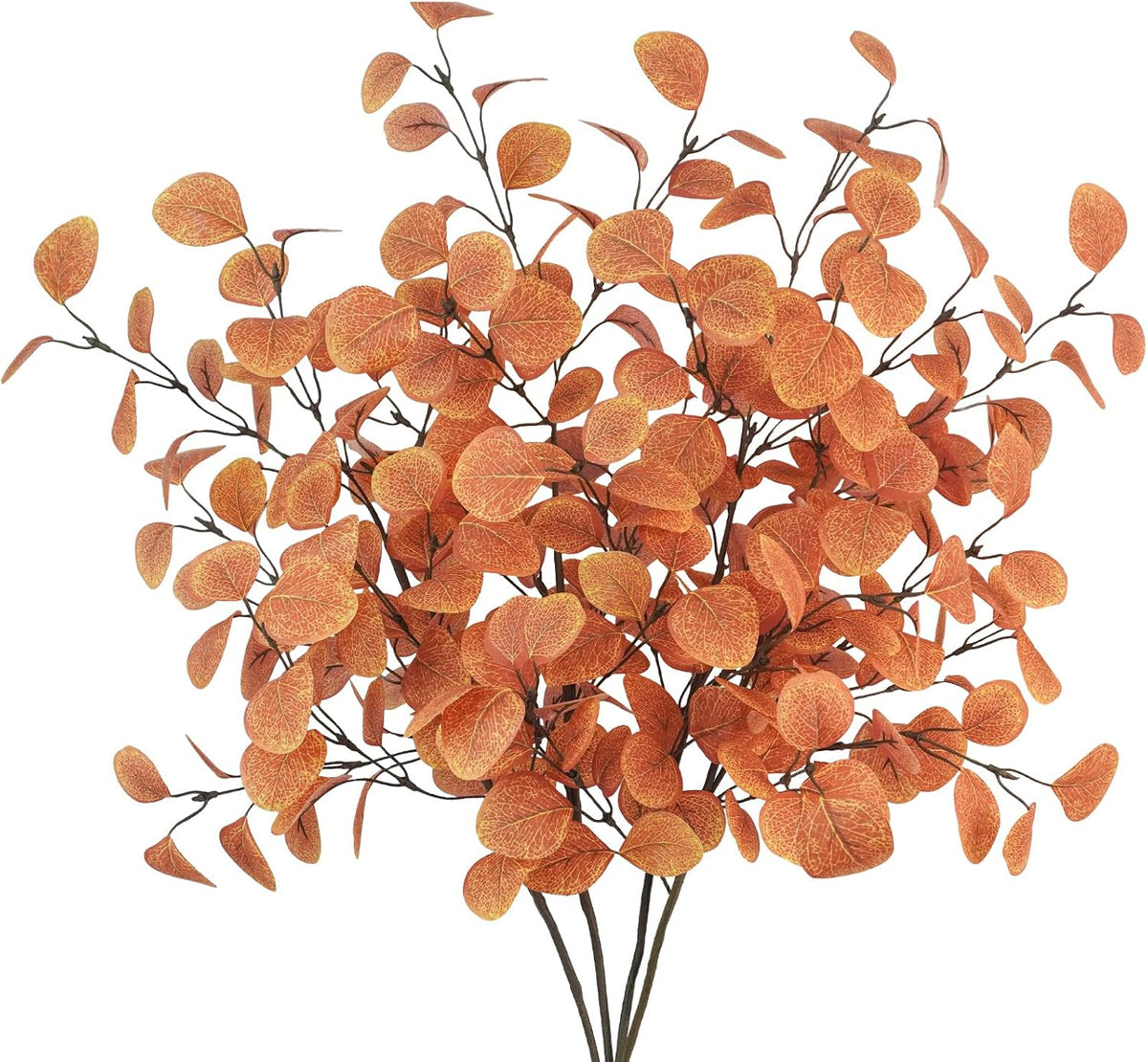 4Pcs Artificial Eucalyptus Leaves Stems 33.8‘’ Eucalyptus Branches Fake Poinsettia Flowers Faux Plants for Home Table Fireplace Party Wedding Thanksgiving Décor