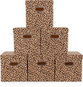 ANMINY Leopard Cheetah Print Storage Cubes Bins with Lids, 11Inch 6PCS